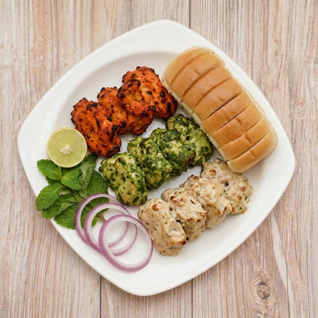 BBQ Chicken Tikka Platter.